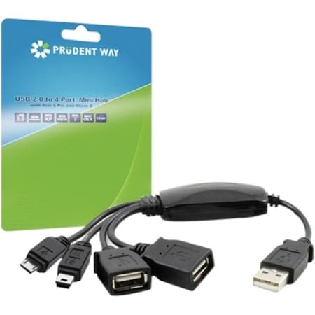 Prudent Way Usb 2.0 To 4 Port Mini Hub PWI-USB-2UB5